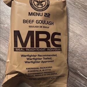 Sold!         Beef Goulash MRE Meal